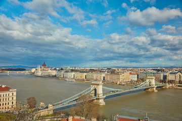 Fototapeta premium view of the historic center of Budapest