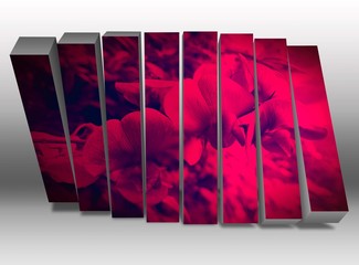 3D DOMINO EFFECT DEEP RED GRAPHIC 