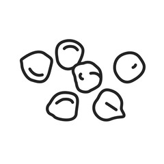 Chickpeas black line icon. Beans. Pictogram for web page, mobile app, promo. UI UX GUI design element. Editable stroke.