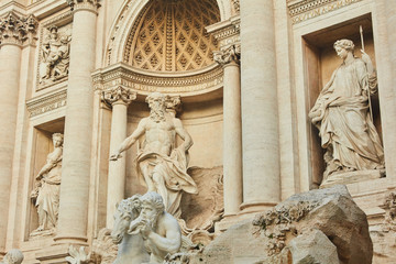 sculpture. trevi fountain in rome