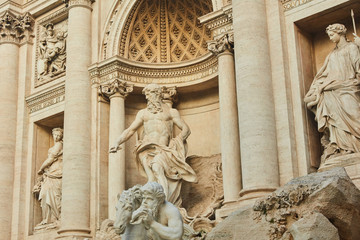 sculpture. trevi fountain in rome