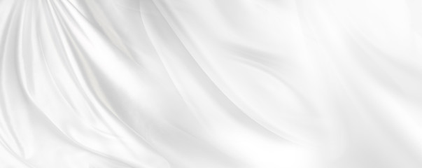 Obraz na płótnie Canvas White silk fabric lines texture background