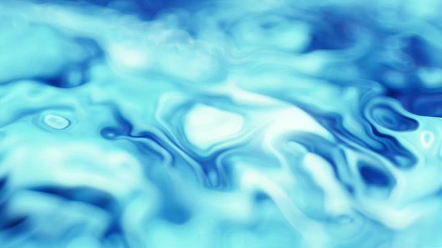 Abstract Blue Liquid Background Loop, Close up, slow animation, out of focus water.