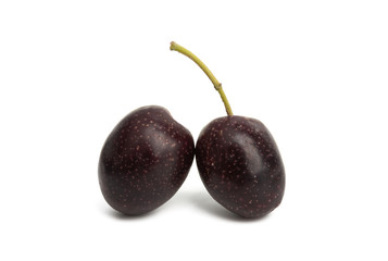 black olives with leaf isolated