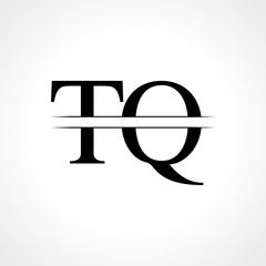 Initial Letter TQ Logo Design Vector Template. Linked Typography TQ Letter Logo Design