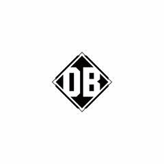 Monogram logo design with diamond square shape