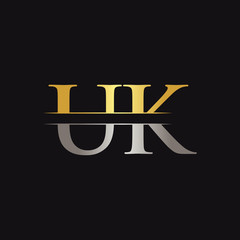 Initial Letter UK Logo Design Vector Template. UK Letter Logo Design