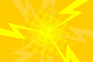 Comic yellow sunbeam background retro pop art style cartoon - obrazy, fototapety, plakaty