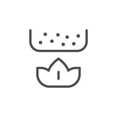 Heating line outline icon and brewery concept