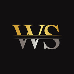 Initial WS Letter Linked Logo. Creative Letter WS Logo Design Vector Template
