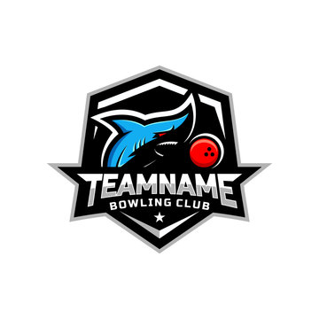 sharks logo for the Bowling team logo. vector illustration.