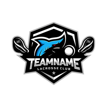 sharks logo for the Lacrosse team logo. vector illustration.