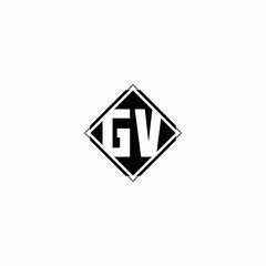 Monogram logo design with diamond square shape
