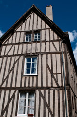 Fototapeta na wymiar Gothic house with exposed beams, Chartres , France