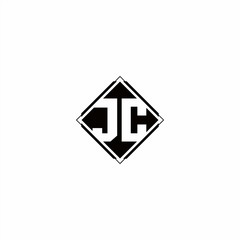 Monogram logo design with diamond square shape