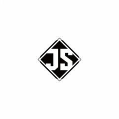 Monogram logo design with diamond square shape