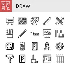 Set of draw icons