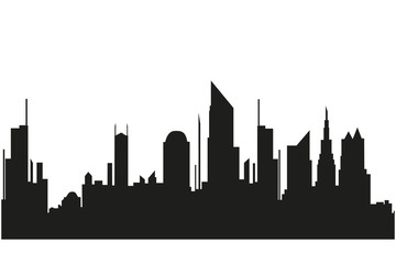 The silhouette of the city in a flat style. Modern urban landscape.vector illustration	