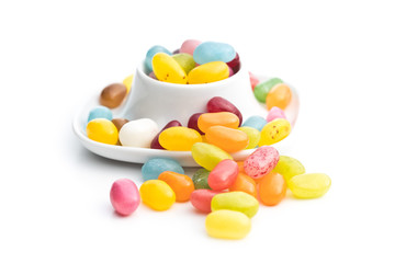 Fruity jellybeans. Tasty colorful jelly beans.