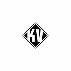 Monogram logo design with diamond square shape