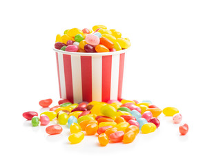 Fruity jellybeans. Tasty colorful jelly beans. - Powered by Adobe