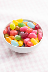 Fruity jellybeans. Tasty colorful jelly beans.