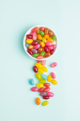 Fruity jellybeans. Tasty colorful jelly beans.