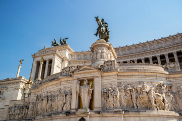 Fototapeta na wymiar View on the monument of the Altare della Patria in Rome, Lazio - Italy