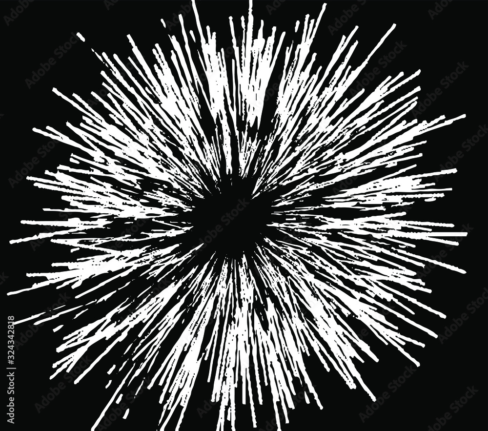 Poster circular starburst explosion texture. distressed uneven grunge background. abstract vector illustrat