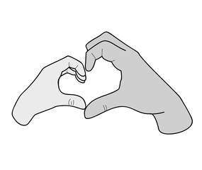 hands make a heart. children's and adult hands form a heart. vector illustration.