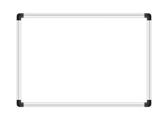 Empty white marker board on transparent background. Realistic office Whiteboard. Vector illustration