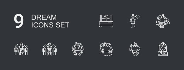 Editable 9 dream icons for web and mobile