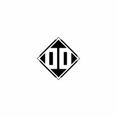 Monogram logo design with diamond square shape