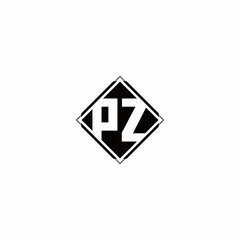 Monogram logo design with diamond square shape