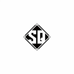 Monogram logo design with diamond square shape