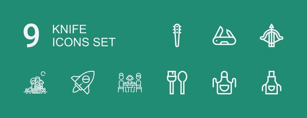 Editable 9 knife icons for web and mobile