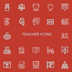 Editable 22 teacher icons for web and mobile