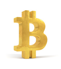 Obraz premium Bitcoin Symbol Gold