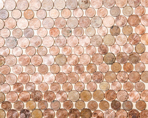 Teppich aus alten 1 und 2 Cent Münzen
