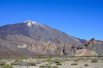 View on top of volcano Mount Teide on Tenerife island, Canary, Spain