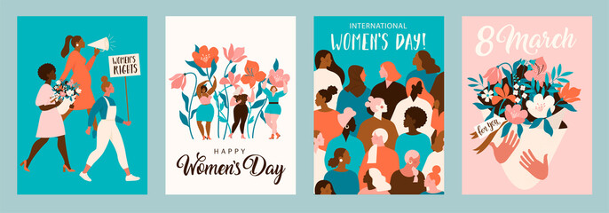 International Womens Day. Vector templates for card, poster, flyer and other users.