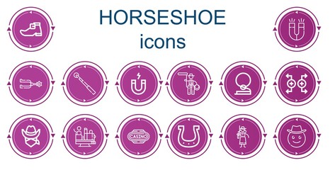 Editable 14 horseshoe icons for web and mobile