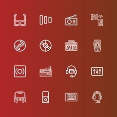 Editable 16 stereo icons for web and mobile