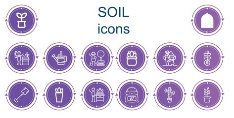 Editable 14 soil icons for web and mobile
