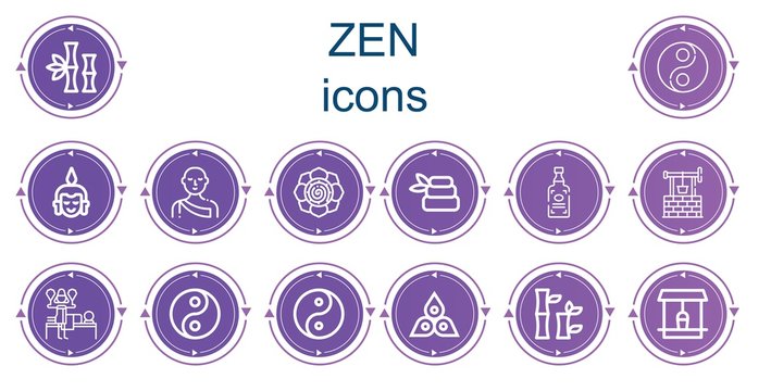 Editable 14 zen icons for web and mobile