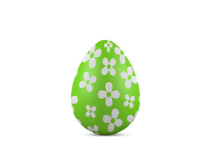 easter egg - green and flowers 