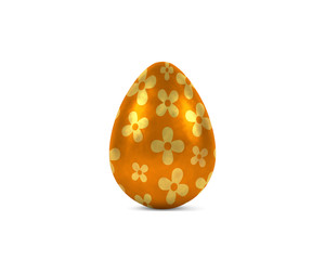 easter egg - orange and golden flowers 