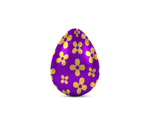  easter egg - purple and golden flowers