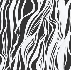 Abstract lines of the seamless pattern ornament. The Wallpaper is black and white. Hand-drawn graphics. Design of Wallpaper, fabric, cover, packaging.