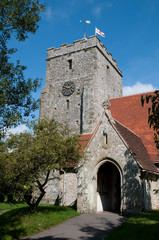Fototapeta premium Church in Burpham village in West Sussex, UK